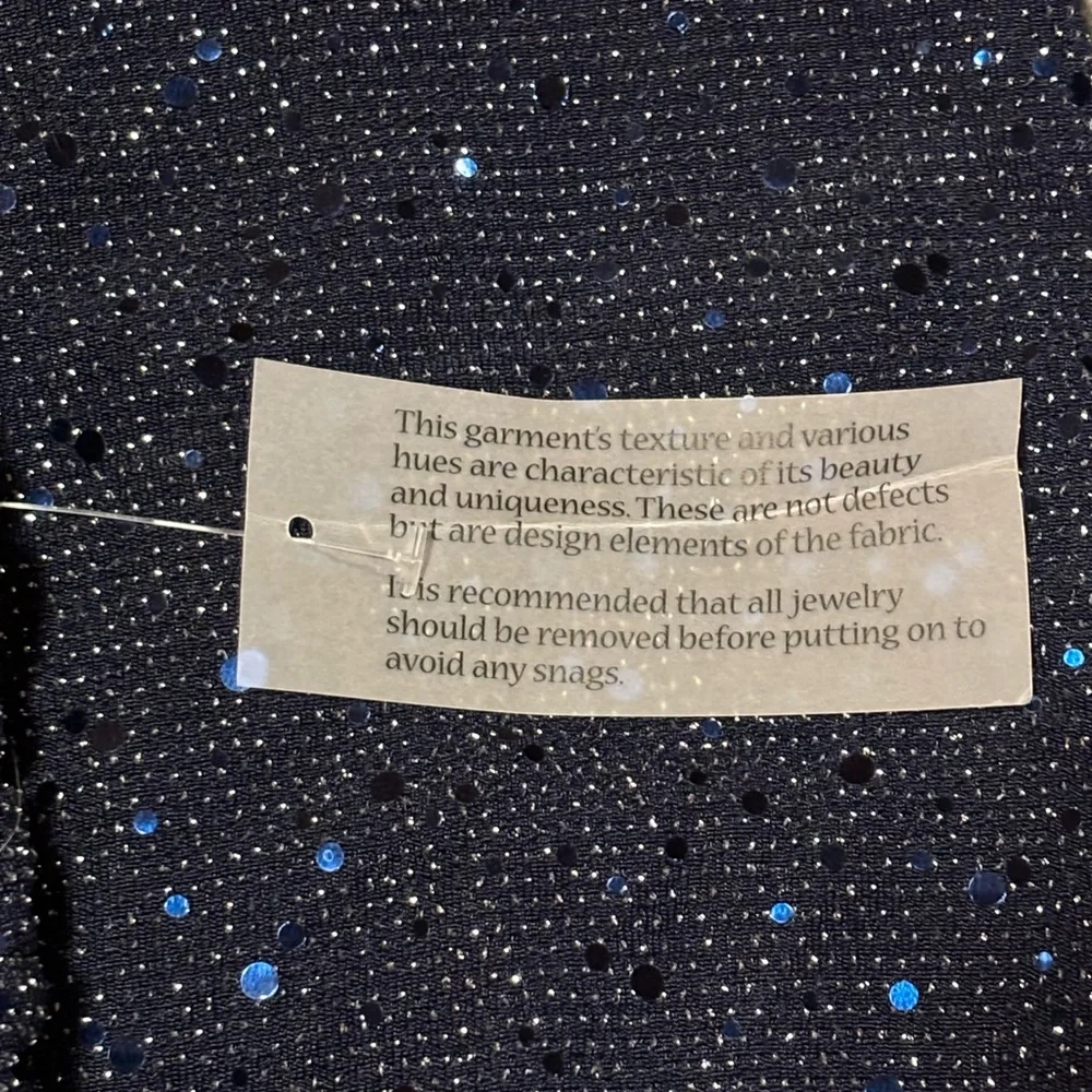 Alex Evenings Sparkly Navy Ruched Cocktail Dress, size 12P - Picture 5 of 10